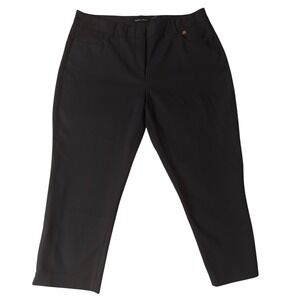 Ivanka Trump Black Dress Ankle Pants Womens 12 Gold Zipper at Ankles